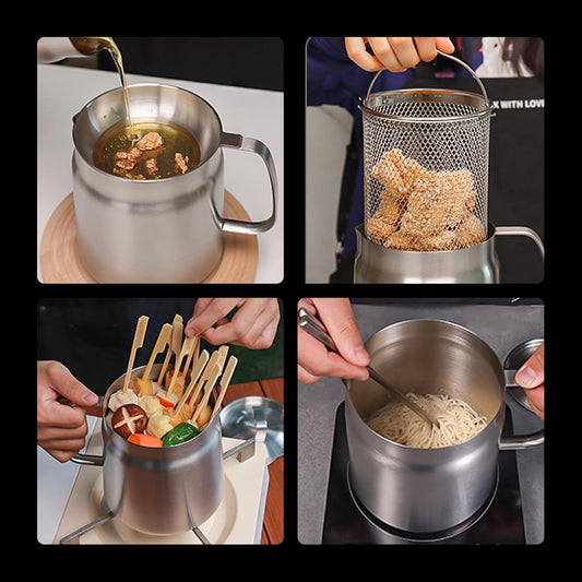 Oil Filter Fry Basket & Storage Pot